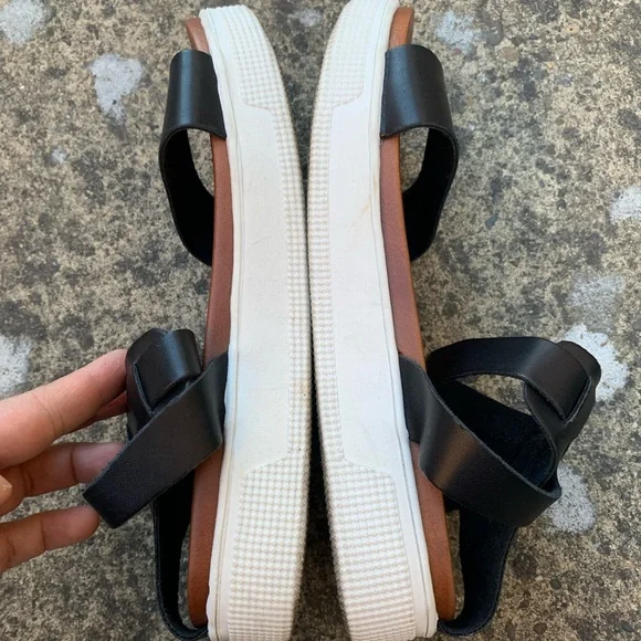 MIA Black and Brown Sandals with Wide Straps| Women 6.5 - Picture 5 of 10